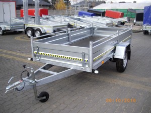 Przyczepa SUSKI z relingiem skrzyniowa jednoosiowa 2780x1520x1500