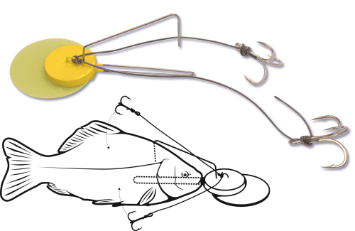 PRZYPON DEAD BAIT JIG ZÓLTY 100KG #2/0  www.rob-tar.pl