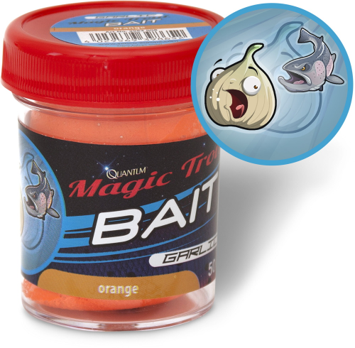 Pasta pstrągowa Trout Bait pomarańczowa z brokatem  Czosnek 50g www.rob-tar.pl