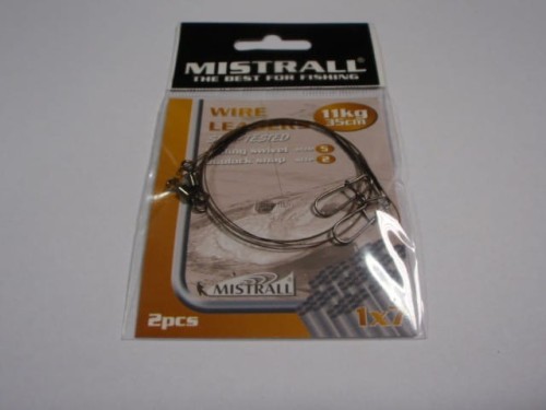 Przypon 1x7 firmy Mistrall 11kg /35cm 2sztuki www.rob-tar.pl