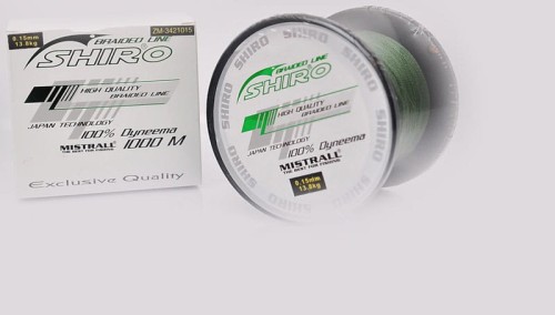 Plecionka Mistrall Shiro zielona 0,08 / 1000m www.rob-tar.pl