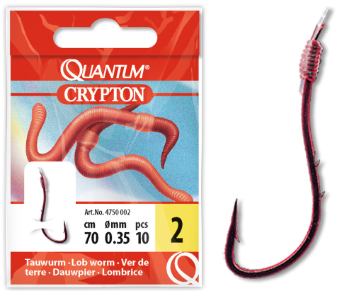 PRZYPON CRYPTON ROSÓWKA CZERWONY 0,35MM 70CM 10SZT # WWW.ROB-TAR.PL 