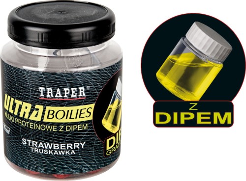 Kulki Proteinowe Truskawka  16mm 100g + DIP 10g  www.rob-tar.pl