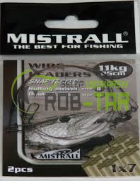 Przypon stalowy 1x7 Mistrall 11kg / 25cm WWW.ROB-TAR.PL