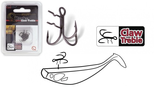 Kotwica z haczykiem Quantum hooks Claw Treble rozmiar 4 www.rob-tar.pl