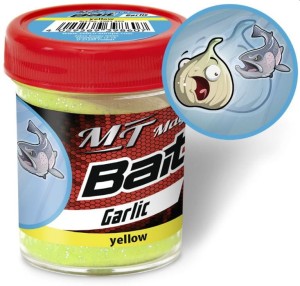 Pasta pstrągowa Trout Bait żółty z brokatem  Czosnek 50g 