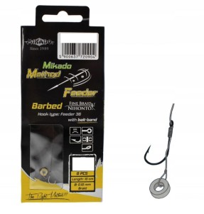 Przypony do method feeder Mikado #14/ 10cm plecionka, RING op/8szt. 