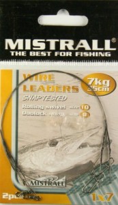Mistrall Przypon Spinningowy 35cm 7kg 2szt zielony